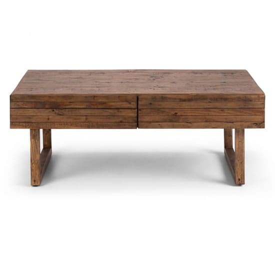 Warsaw Reclaimed Pine Wood Coffee Table With 2 Drawers_5