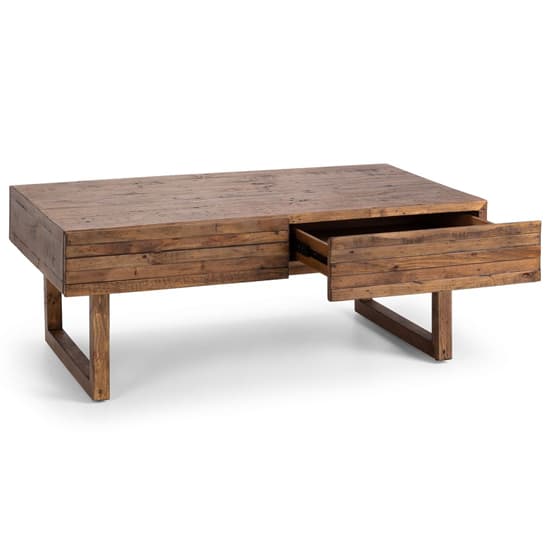 Warsaw Reclaimed Pine Wood Coffee Table With 2 Drawers_6