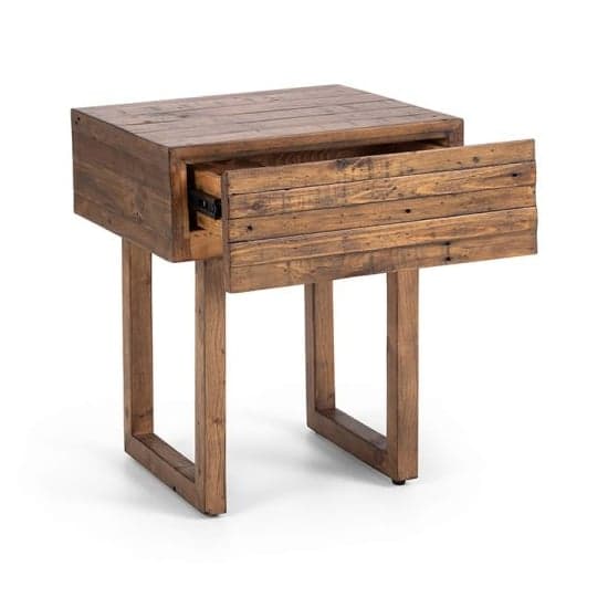 Warsaw Reclaimed Pine Wood Lamp Table With 1 Drawer_2