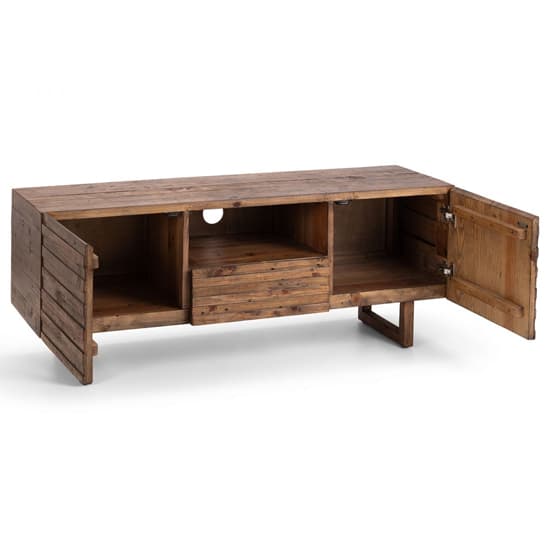 Warsaw Reclaimed Pine Wood TV Stand With 2 Doors 1 Drawer_3