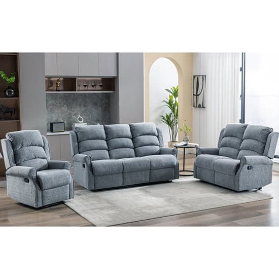 Warth Manual Fabric Recliner 3+2 Sofa Set In Steel Blue_2
