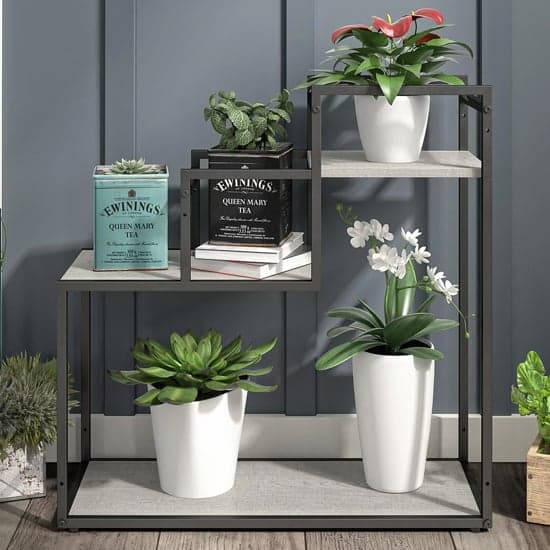Warton Wooden Plant Stand With Metal Frame In Natural_2