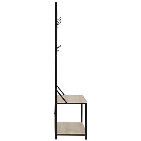 Whitlow Hallway Wooden Coat Rack And Seating Bench In Oak Furniture