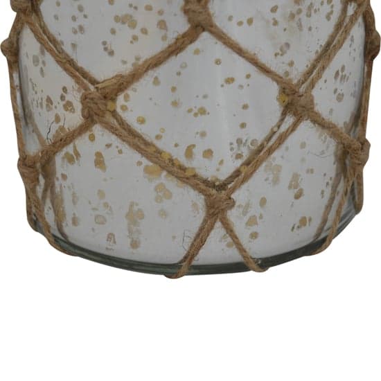 Wasilla Glass Jar Lantern In Antique Mercury With Rope_2