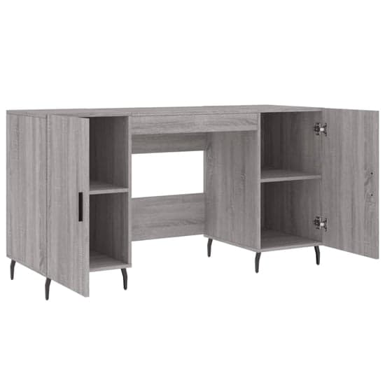 Waterford Wooden Computer Desk With 2 Doors In Grey Sonoma Oak_3