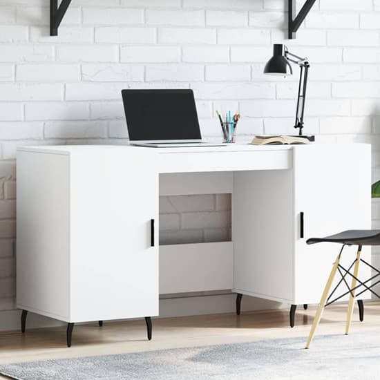Waterford Wooden Computer Desk With 2 Doors In White_1
