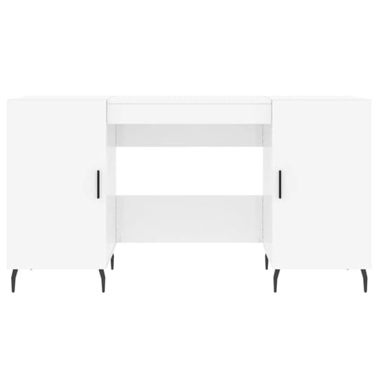 Waterford High Gloss Computer Desk With 2 Doors In White_4