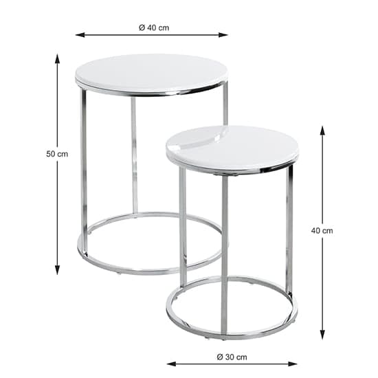 Watkins Round High Gloss Set Of 2 Side Tables In White_2