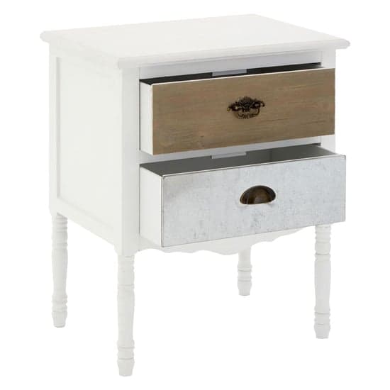 Waymore Wooden Bedside Cabinet With 2 Drawers In White_2