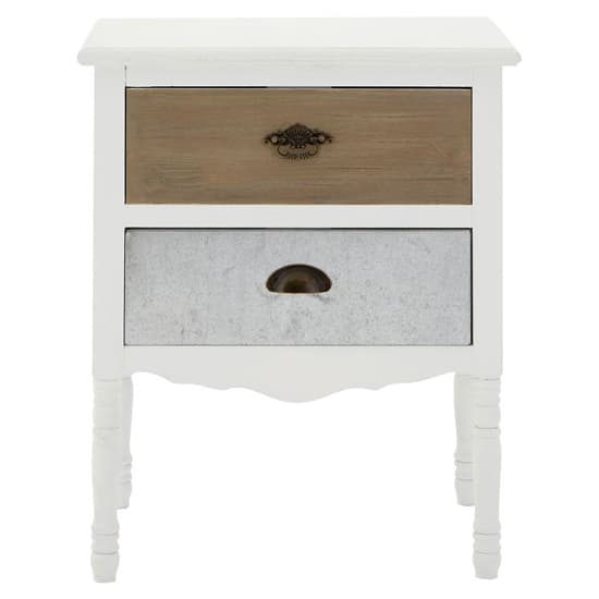 Waymore Wooden Bedside Cabinet With 2 Drawers In White_3