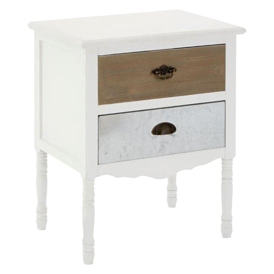 Waymore Wooden Bedside Cabinet With 2 Drawers In White_1