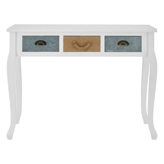 Waymore Wooden Console Table With 3 Drawers In White_3