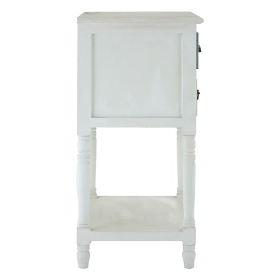 Waymore Wooden Side Table With 3 Drawers In White_4