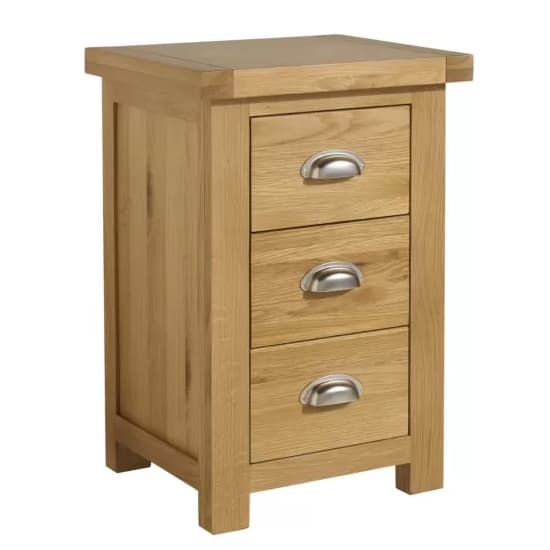 Webworms Wooden Bedside Cabinet Large With 3 Drawers In Oak_3