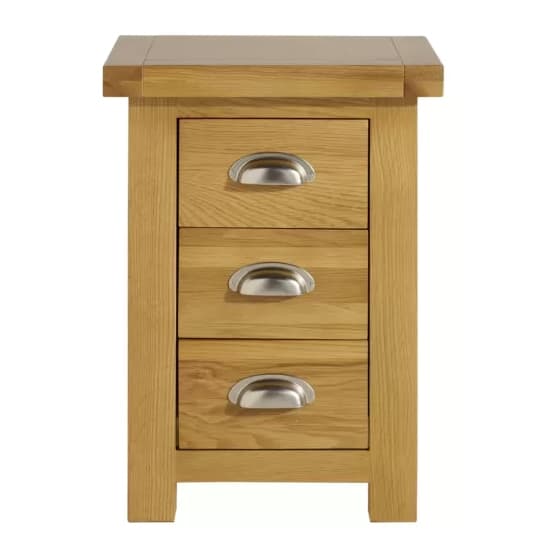 Webworms Wooden Bedside Cabinet Small With 3 Drawers In Oak_4