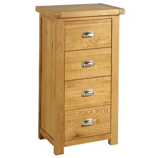 Webworms Wooden Chest Of 4 Drawers Narrow In Oak_3