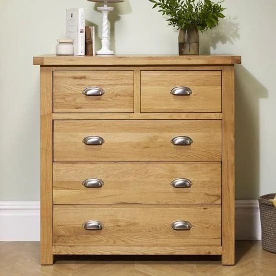 Webworms Wooden Chest Of 5 Drawers In Oak_2