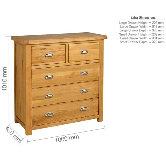 Webworms Wooden Chest Of 5 Drawers In Oak_4