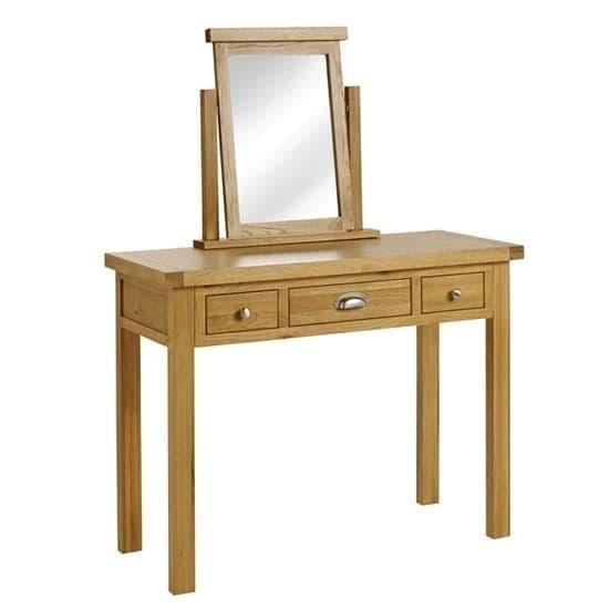 Webworms Wooden Dressing Table With 3 Drawers In Oak_3