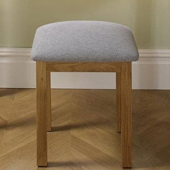 Webworms Wooden Stool With Fabric Seat In Oak_2