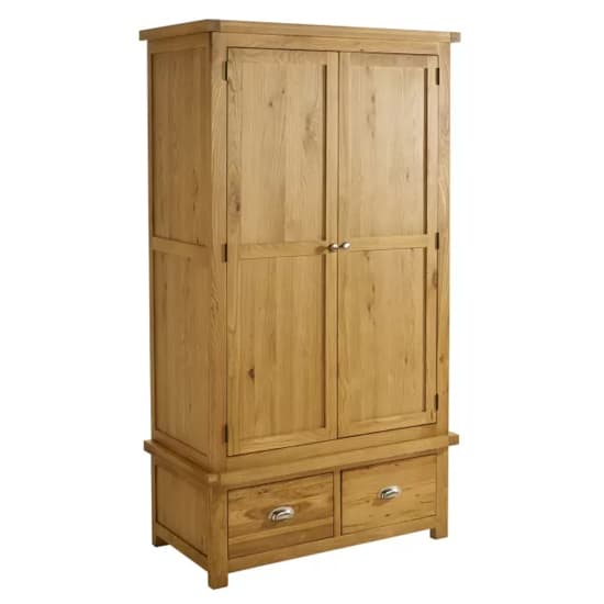 Webworms Wooden Wardrobe With 2 Doors And 2 Drawers In Oak_3