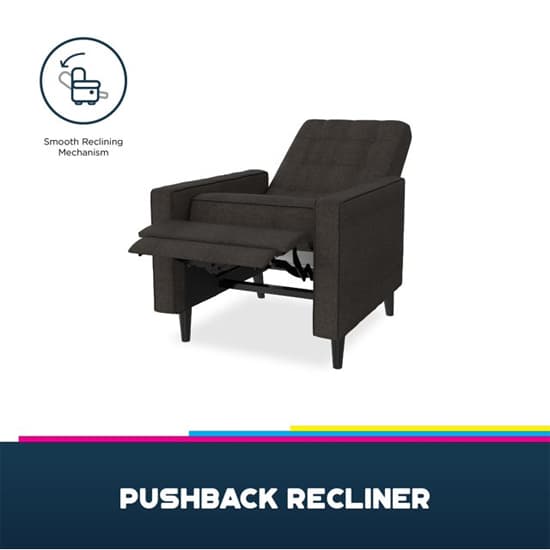 Weiser Linen Fabric Recliner Chair In Grey_4