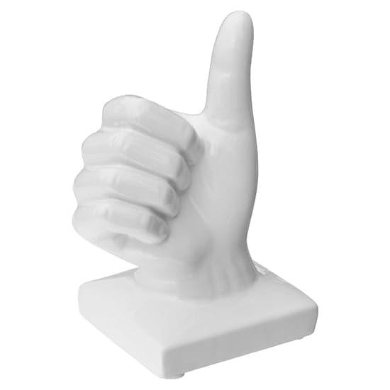 Wendy Ceramic Thumbs Up Sign Sculpture In White_1