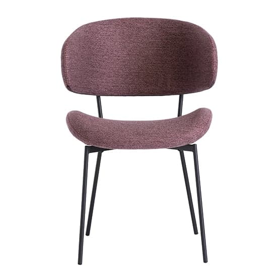 Wera Fabric Dining Chair In Dusty Rose With Black Legs_2