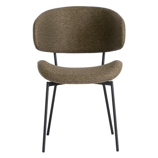 Wera Fabric Dining Chair In Olive Green With Black Legs_2