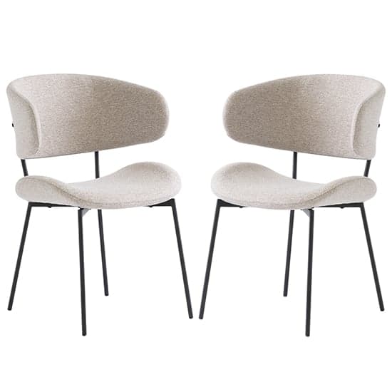 Wera Linen Fabric Dining Chairs With Black Legs In Pair_1