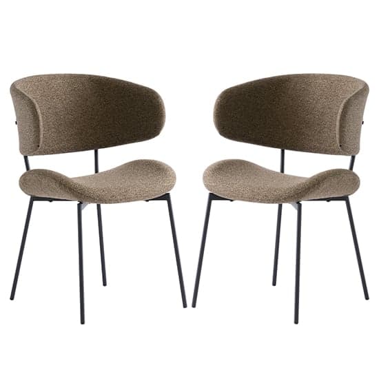 Wera Olive Green Fabric Dining Chairs With Black Legs In Pair_1