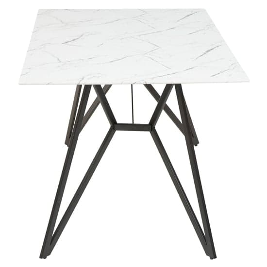 Wesko Glass Top Dining Table In White With 6 Grey Leather Chairs_5