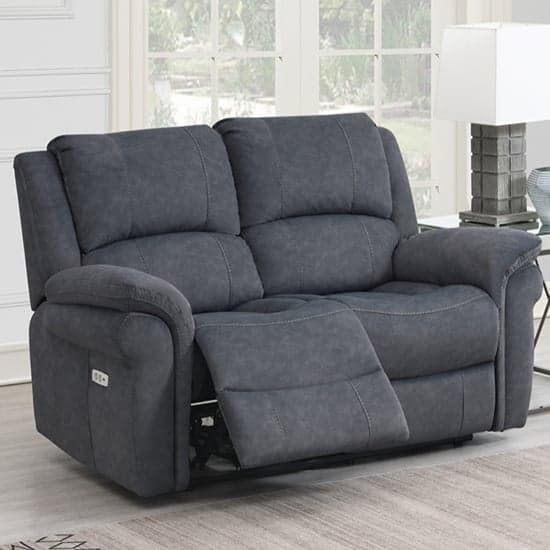 Wesley Fabric Electric Recliner 2 + 3 Seater Sofa Set In Grey_2