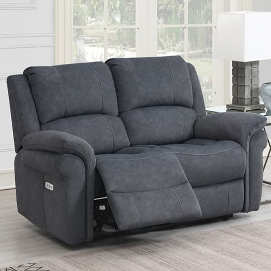 Wesley Fabric Electric Recliner 2 Seater Sofa In Grey Furniture in