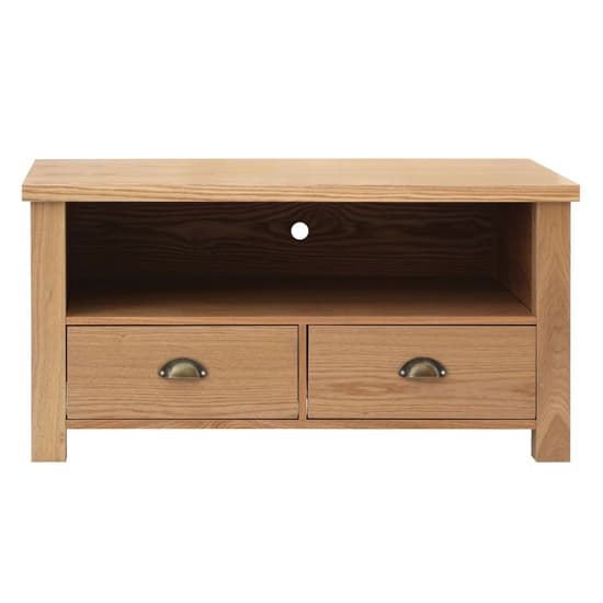 Westic Wooden TV Stand With 2 Drawers In Natural_3