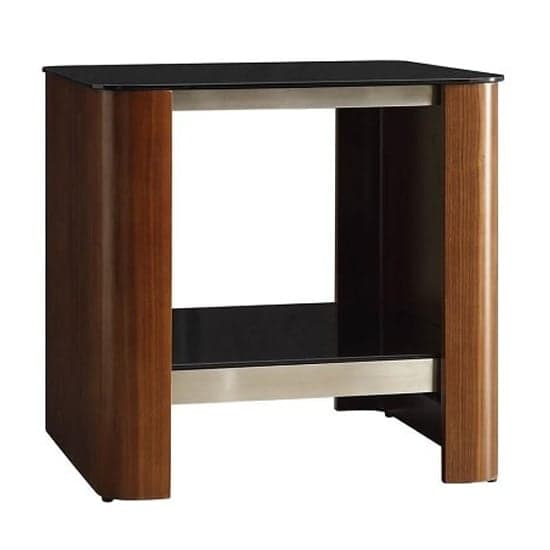 Westin Lamp Table In Black Glass And Walnut With Undershelf_2