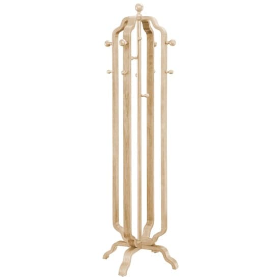 Westo Wooden Coat Stand In Oak With 12 Hooks_2