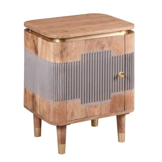 Weston Acacia Wood Bedside Cabinet With 1 Door In Natural_2
