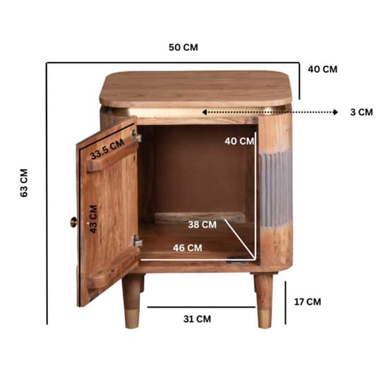 Weston Acacia Wood Bedside Cabinet With 1 Door In Natural_4