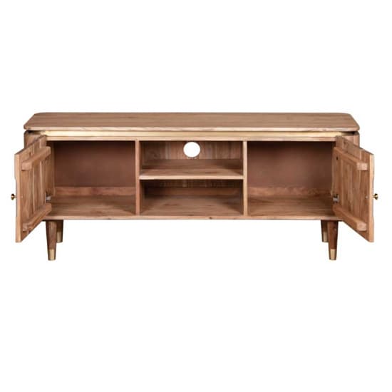 Weston Acacia Wood TV Stand With 2 Doors In Natural_3