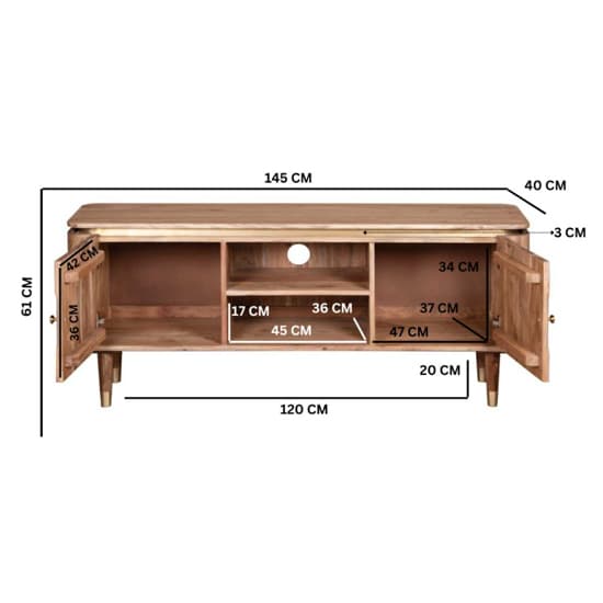 Weston Acacia Wood TV Stand With 2 Doors In Natural_4