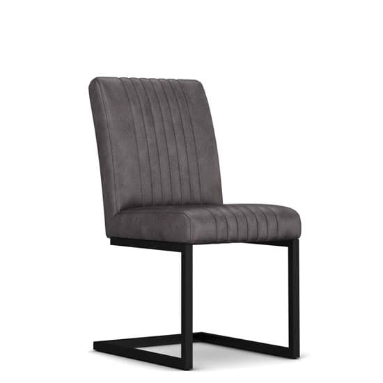 Veto Grey PU Leather Dining Chair With Metal Frame_2