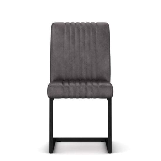 Veto Grey PU Leather Dining Chairs In A Pair With Metal Frame_3