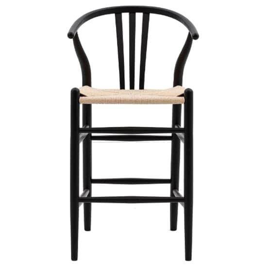 Whiten Black Wooden Bar Chairs In Pair_2