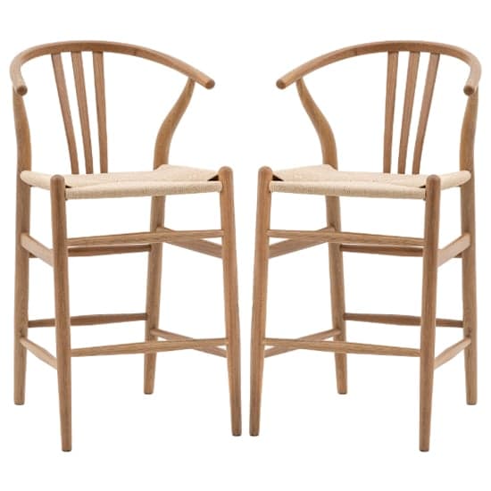Whiten Natural Wooden Bar Chairs In Pair_1