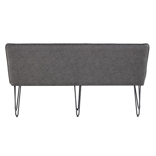 Wichita Faux Leather Large Dining Bench In Grey_4