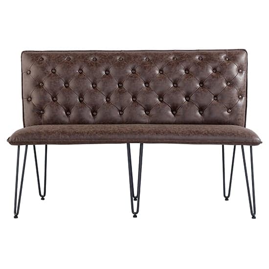 Wichita Faux Leather Medium Dining Bench In Brown_2