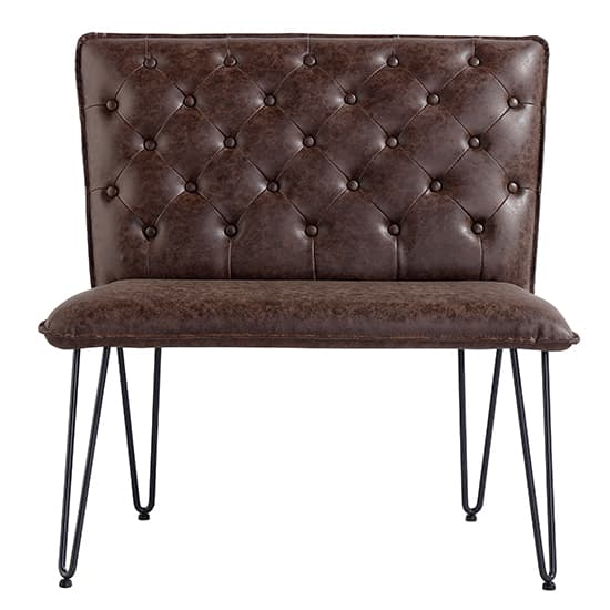 Wichita Faux Leather Small Dining Bench In Brown_2