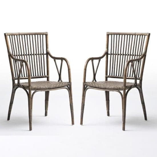 Wickers Duke Rustic Wooden Accent Chairs In Pair_1