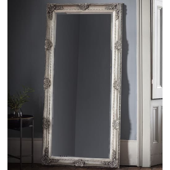 Wickford Large Rectangular Leaner Floor Mirror In Silver Furniture in
